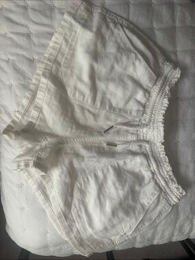 Love Tree White Smocked Waist Athletic Shorts